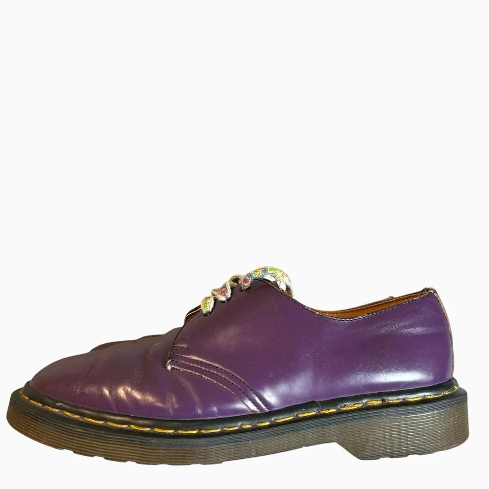 Vintage Dr Martens 1461/59 Purple 3 Eye Shoes Men's Size 7 Wmns 8 England Made
